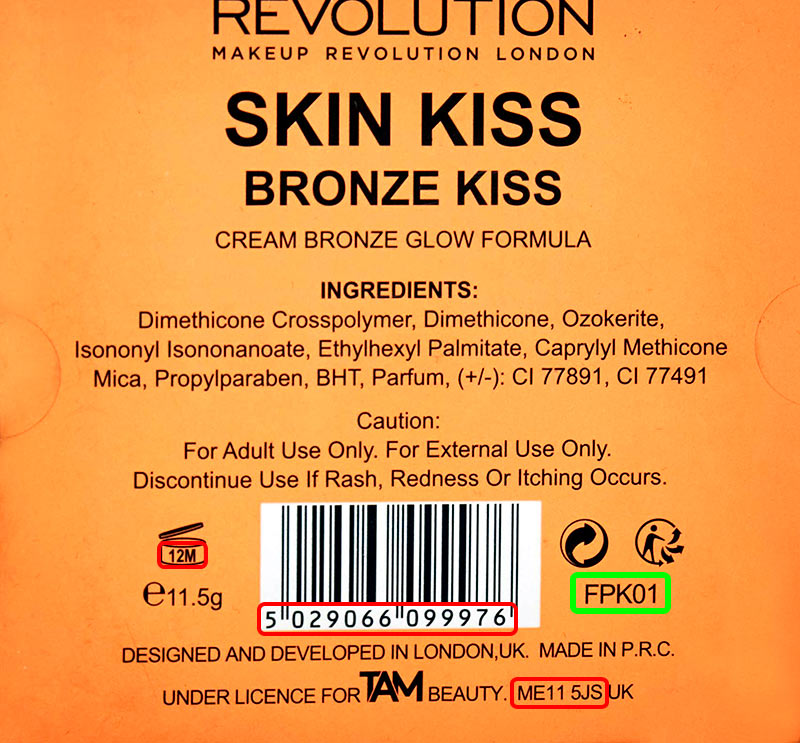 Revolution Beauty Ltd batch code
