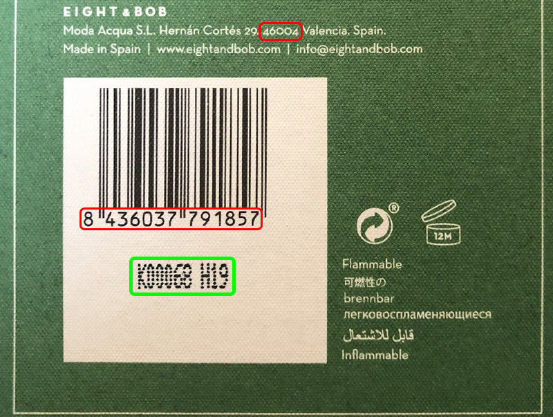 E&B PARFUMS S.L. batch code