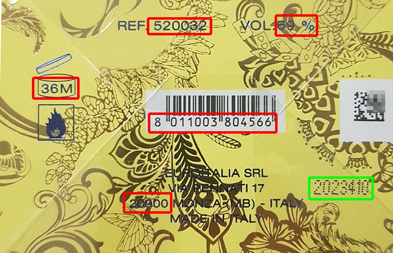 Kód šarže Euroitalia SRL