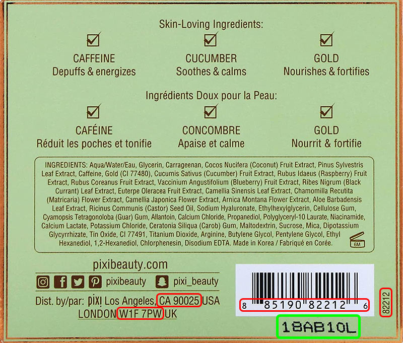 Pixi Limited batch code