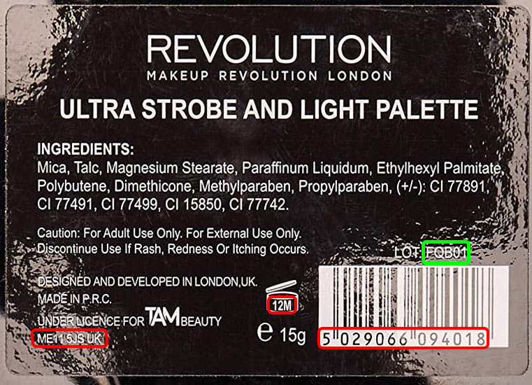 Revolution Beauty Ltd batch code